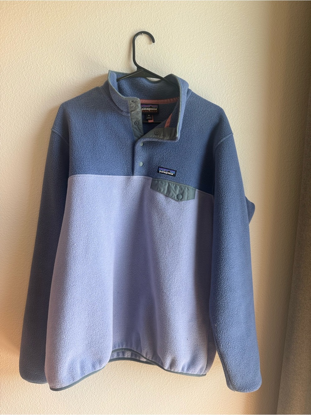 Patagonia Men’s Two-Tone Blue Crewneck Fleece Pullover
